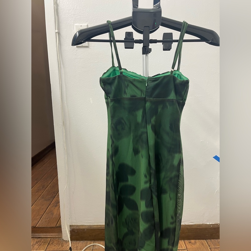 Princess Polly Dark Green Floral Midi Dress - Picture 2 of 3
